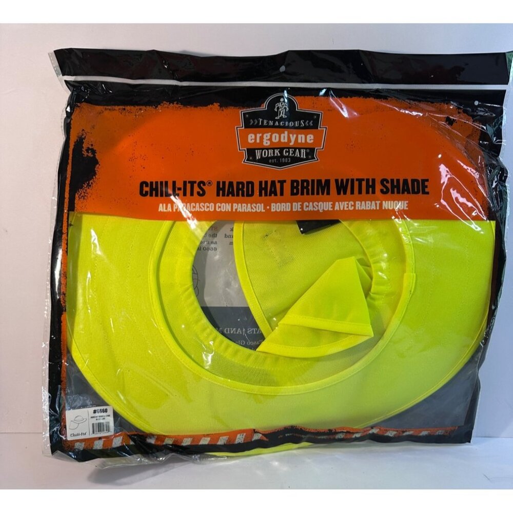 Chill-Its Hard Hat Brim Shade Hi-Vis Lime Ergodyne UV Protection Polyester